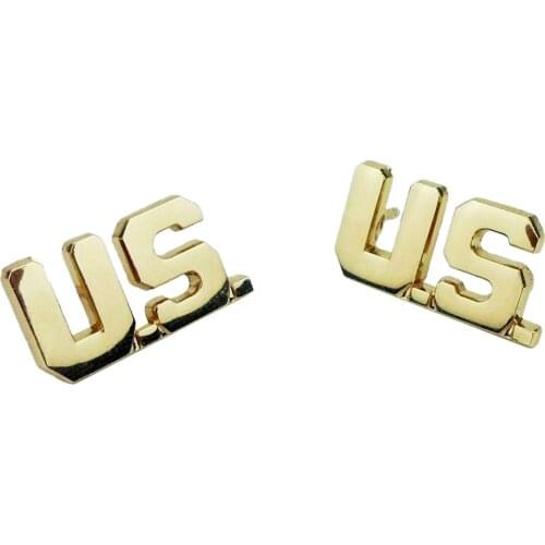 PAIR OF WW2 US ARMY OFFICER U.S. COLLAR INSIGNIA PIN BADGE