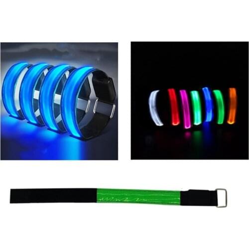 1Pc New Arm Belt Bike LED Armband LED Safety Sports Reflective Belt Strap Snap Wrap Arm Band Armband Dropshipping