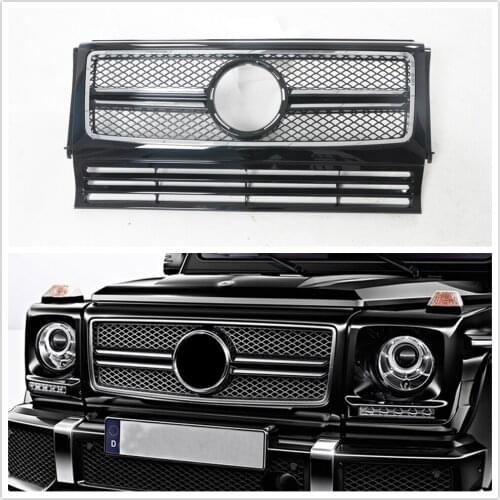 Front Grille For Mercedes-Benz G Class W463 1999-2018 G63 G550 G500 G350 AMG Black Replacement Upper Bumper Hood Mesh Car Grill