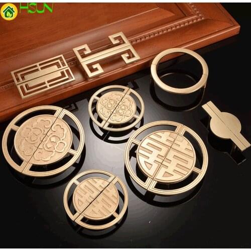 Retro style 2pcs/pair Door Knob Chinese Cabinet Handles Door Handle Modern Simple Drawer Cabinet Luxury Furniture Hardware