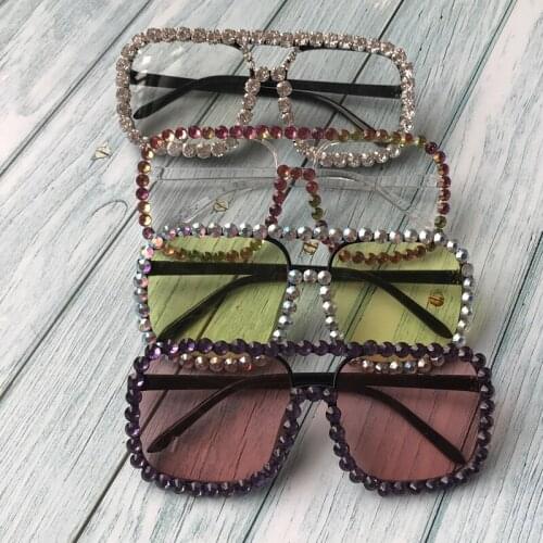 Square Diamond Sunglasses Men 2019 Oversized Designer Sun Glasses Vintage Women Eyewear Big Lens UV400 Oculos de sol