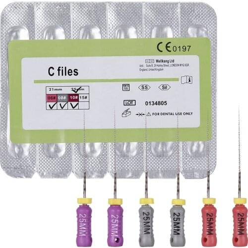Dental Files 6#-10#,25mm Endodontics Endo Root Canal Cathterization File Hand Use Endodontic 6pc/pack