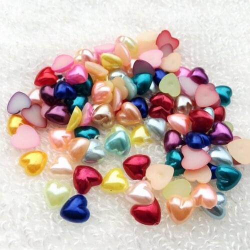 Diy 120pcs 8mm Heart Shape Acrylic Rhinestone Stone Flatback DIY For costume Mobile Nail Art Decoration .D45A