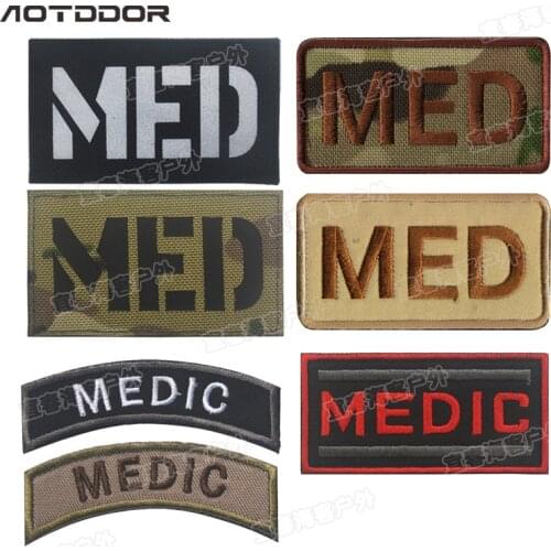 PVC Reflective MEDIC Patch IR MED Military Patches Tactical Combat EMT Emblem Stripes Appliques Fabric Embroidered Badges