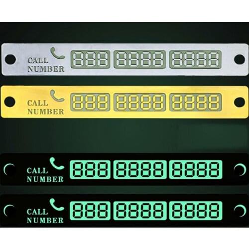 Car Styling Luminous Temporary Parking Card Night Light Phone Number Card Plate Park Stop In Car-Styling Accessories