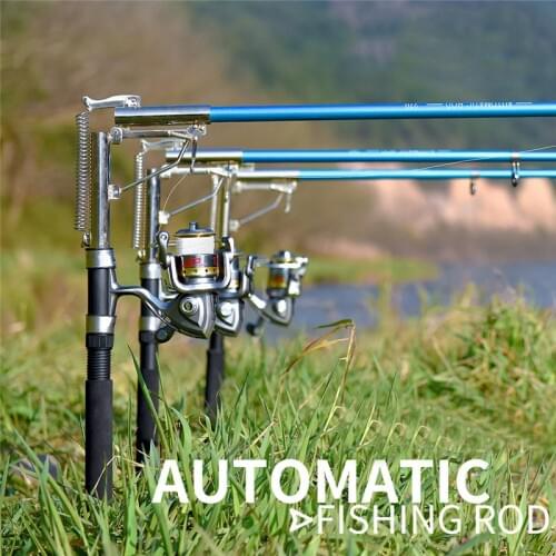 Stainless Steel Automatic Fishing Rod For Camping Hiking Beach Lake winter fishing rods visspullen Auto-control Fishing Rod 7