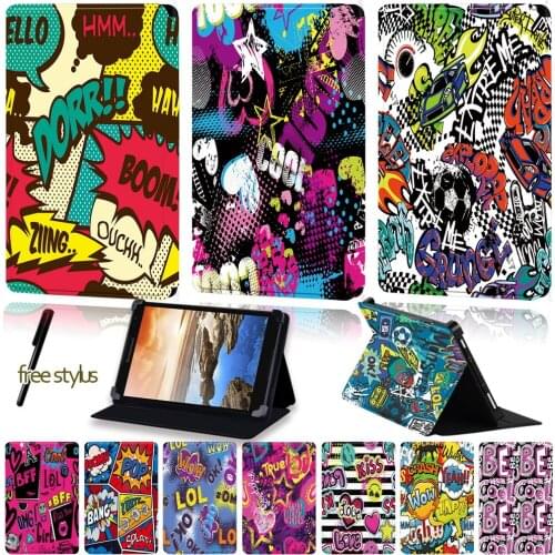 Universal Tablet Case for Lenovo Tab 8 /Tab A7-30/Tab A7-50/Tab A8-50 /Tab S8-50 /Yoga Book /Tab 4 Graffiti Art Pattern Series