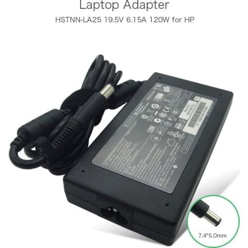 19.5V 6.15A 120W Laptop Charger for HP EliteBook 8460W 8560W 8530W 644699-001 645156-001 HSTNN-LA25 PA-1121-52HH AC Adapter