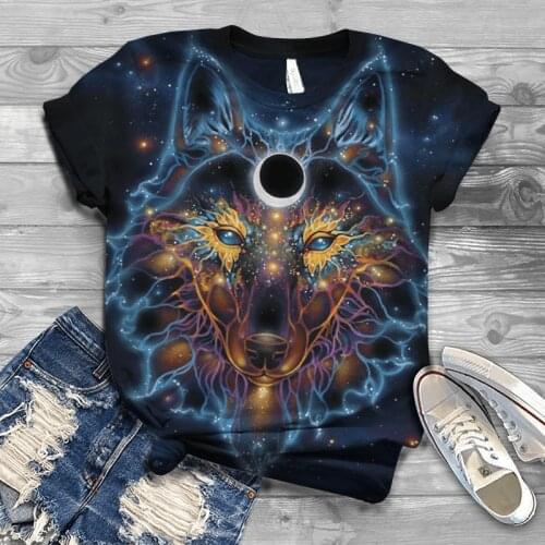 2021 summer new style 3D printing T-shirt animal printing ladies T-shirt printing casual T-shirt O-neck hip-hop short sleeve siz