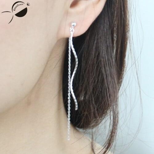 Kissilver S925 Sterling Silver Bridal Wedding Ceremony Propose Jewellery 2018 Fashion Earrings for Women