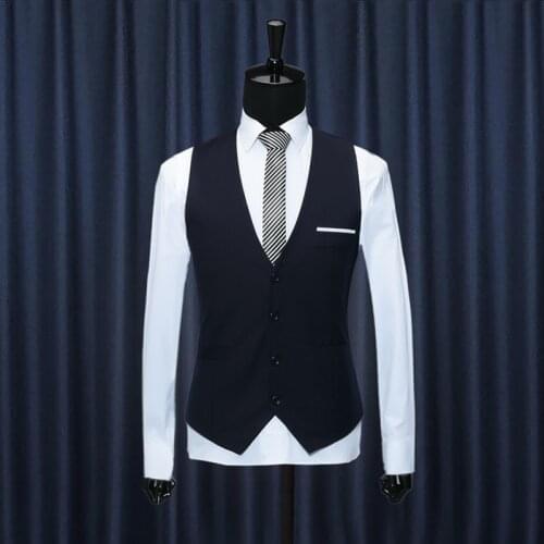 New Vests For Men Slim Fit Mens Suit Vest Male Waistcoat Gilet Homme Casual Sleeveless Formal Business Jacket Plus Size 6XL