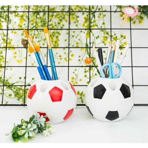 1PC Football Modeling Multi-function Toothbrush Holder Creative Pen Container Pen Holders Gift Office Organizer School