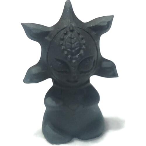 1pcs Natural Obsidian Carving Of Lovely Cartoon Characters Statue Hand-carved Crafts Creative Desk Modern Minimalist Home