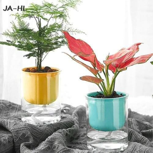 1PC plastic resinCreative Eco-friendly Colourful Mini Round Plastic Plant Flower Pot Garden Home Office Decor Planter