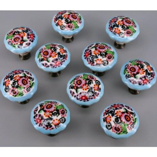 10PCS Colored Ceramic Mushroom Knobs for Kids/ Children Cabinets Cupboard Knobs and Pulls furniture Door Hardware