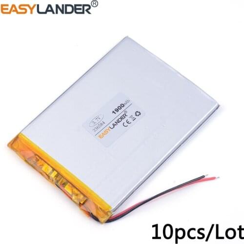 10pcs /Lot 3.7v lithium Li ion polymer rechargeable battery 336584 1900mah can be customized wholesale CE FCC ROHS