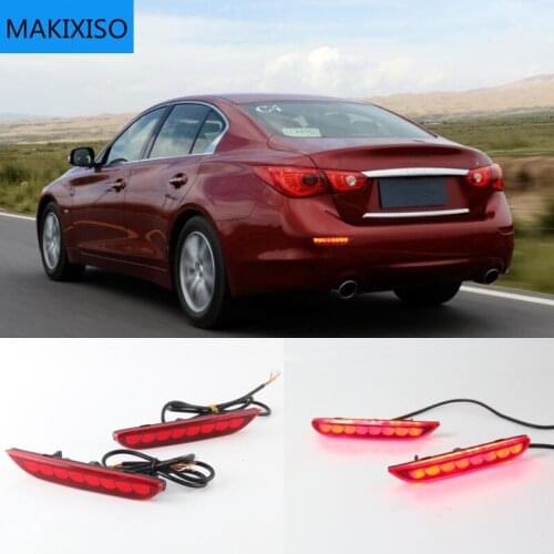 2-in-1 Functions LED Reflector Lamp Rear Fog Lamp Bumper Light Brake Light For Infiniti Q50 2014 - 2018