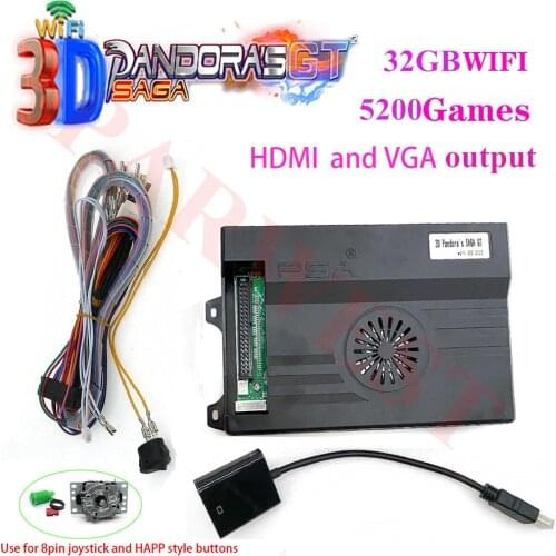 3D Pandora Box SAGA GT 5200 In 1 WIFI Game Board HDMI VGA Video PCB Arcade Cartridge Jamma For Retro PC PS3 Controller