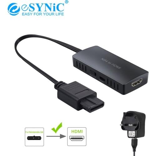 ESYNiC For N64 To HDMI-compatible Converter Adapter Plug And Play HD Link Cable For N64/SNES To HDMI-compatible Support 1080P