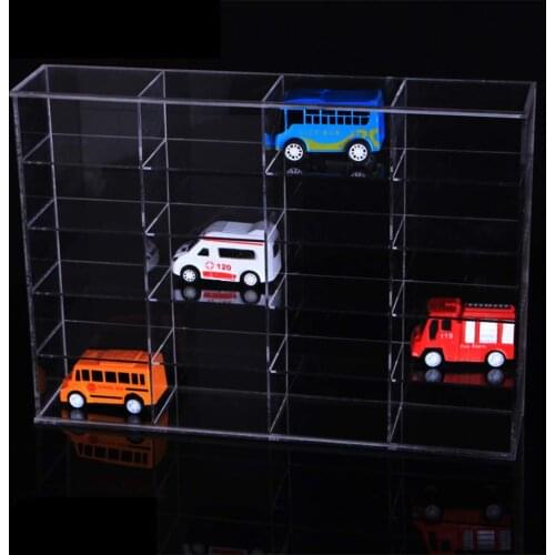 27x 8x37 mm 20 Slots Acrylic Display Box Showcase Display Shelf Storage Protection Case for Toy Car Mini Model