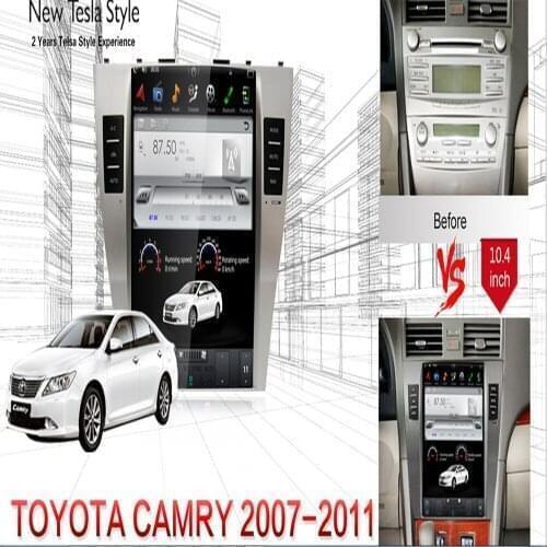 10.4 Inch Android9.0 Tesla style Car GPS Navigation For TOYOTA CAMRY 2007-2011 stereo multimedia no DVD player tape recoder unit