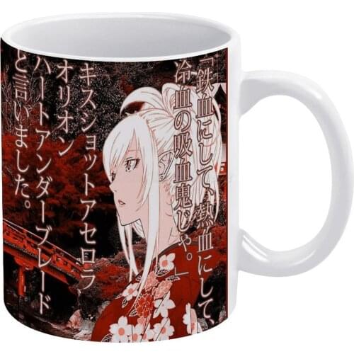 Kiss-Shot Yukata White Mug Ceramic Mug Creative Mug Kiss Shot Kiss Shot Kiss Shot Acerola Heart under Blade Yukata