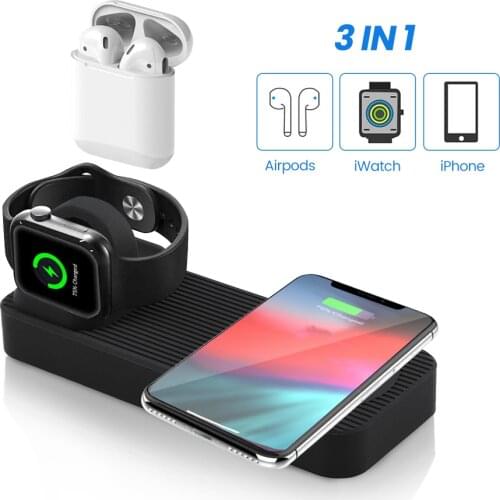 AIYIMA 3 in 1 Charging Dock For iPhone X XR XS Max 8 7 6 Apple Watch Airpods Charger Holder iWatch Mount Stand Dock Station