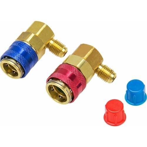 Low High Pressure Side Quick Connector Adapter For R134a A/c Manifold Gauge Conversion Kit High Low Angle Quick Adapter