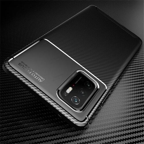 For Xiaomi Poco M3 Pro Case Carbon Fiber Texture Phone Cover Xiomi Mi PocoM3 Pocophone M 3 M3Pro Silicone Frame Shockproof Coque