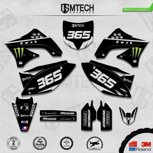 DSMTECH Customized Team Graphics Backgrounds Decals 3M Custom Stickers For KAWASAKI 2009 2010 2011 KXF450 013