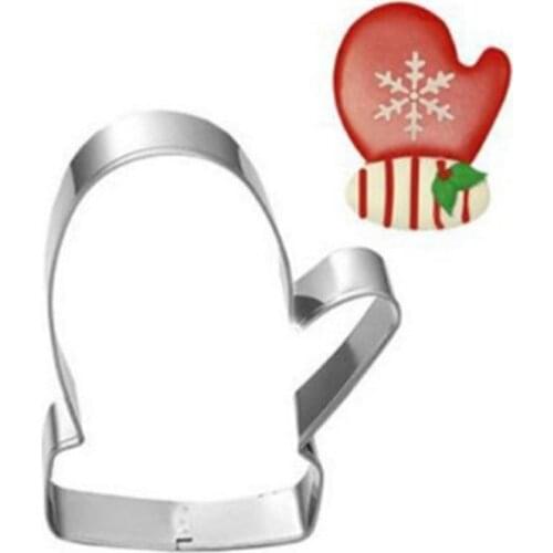 Christmas Cookie Cutter Kitchen Bakeware Glove Shaped Stainless Steel Cookie Biscuit Cake Mold Fondant Pastry Moulds