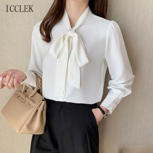 Блузки с бантом ICCLEK China At AliExpress