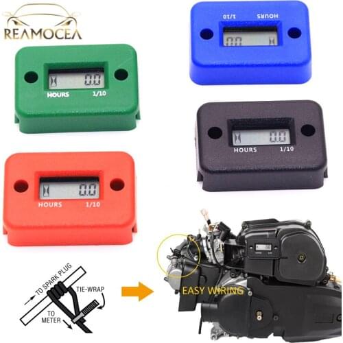 Reamocea Inductive Digital Hour Meter Tachometer Waterproof LCD Display Fit for Bike ATV Motorcycle Snowmobile Motocross Truck