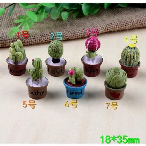 7pcs simulation Miniature Plant Cactus potted succulent ornament diy resin accessories blyth doll accessories for barbi 1/6 doll