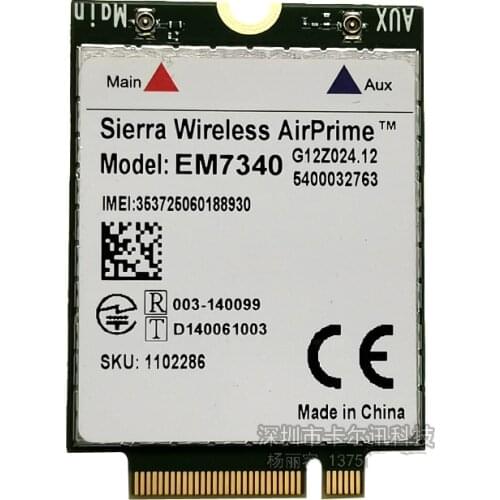 JINYUSHI Sierra Wireless EM7340 4G WWAN LTE/HSPA+ M.2 Wireless Module For all M.2 machine doesn't support HP/Lenovo laptops