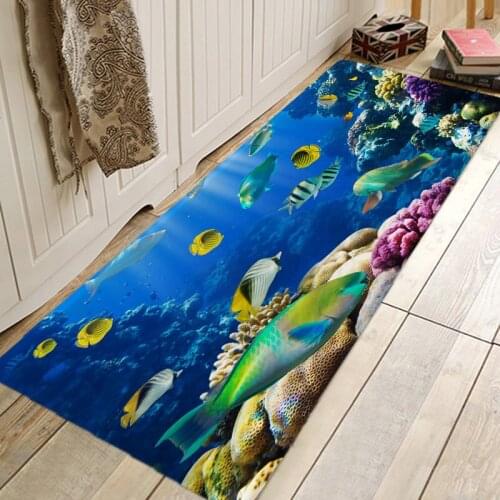 Beautiful Underwater World Hallway Carpets Kitchen Entrance Door Mat Anti-Slip Floor Rug Bathroom Area Hallway Free Shipping
