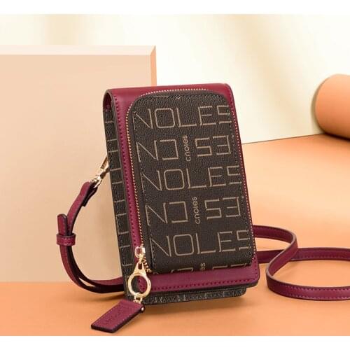 Cnoles Small Shoulder Messenger Bags Women Mini PVC Crossbody Bag For Girls Brown Bolsas Ladies Phone Purse Zipper Flap