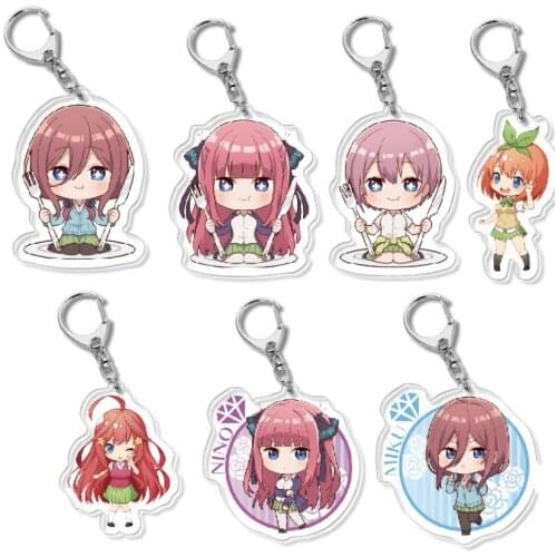 Anime Quintessential Quintuplets Nakano Ichika Nino Cute Acrylic Figure keychain Keyring Decoration Collection Model Toy Gifts
