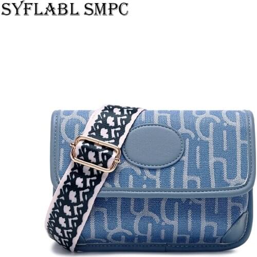 Fashion Simple Messenger Bag Ladies Trend Design Wide Shoulder Strap Crossbody Bag Women Luxury Letter Shoulder Bags