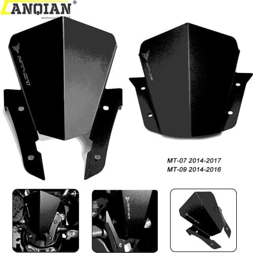 Motorcycle CNC Aluminum Front Windshield Windscreen Windshield Airflow Wind Deflector For Yamaha MT-07 MT-09 FZ 09 07 MT fairing