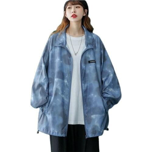 Mens Casual Jacket Women Windbreaker Hip Hop Hooded Tie-Dye Couples Thin Coat Streetwear Jackets Sun-Protective Clothing 5XL