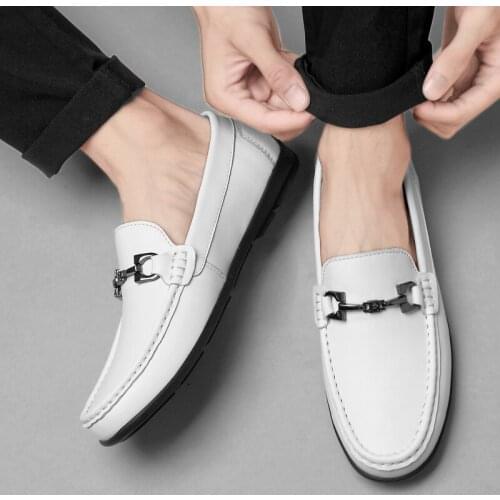 New para loafers shoes de Breathable Light sneakers leather outdoor causal shoe black cuero zapatillas casual hot sport men Men