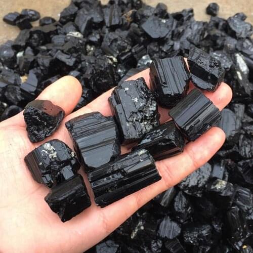 Natural Black Gemstone Collects 100g / Parcel Rough Hard Hours Cure Turmaline Decoration Sample House Stone Rock N0P5
