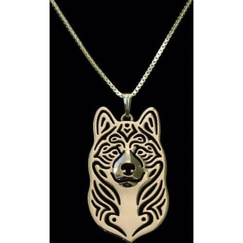 New Unique Romantic Gold Silver Color American Akita Pendant Necklace Hunger Games Necklace Women Best Friend Choker