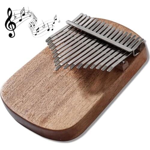 Portable Full Solid Single Board Mahogany Thumb Piano 17 Keys Kalimba Finger Piano in Solid Mahogany Gift for Adults Beginners