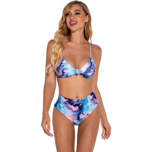 Sexy 2021 Bikini Swimsuit Women Swimwear Push Up Bikinis Set Floral Print Female High Waist Swimming Suits for Bathing Suit