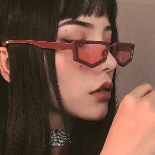 Vintage Rectangle Sunglasses Women Brand Designer Sun Glasses Ladies Retro Small Frame Eyeglasses Polygon Red Black Shades UV400