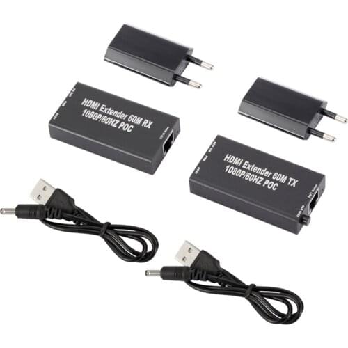 Extender 60M HDMI-compatible Extender Cable Over Signle RJ45 Cat5e Cat6