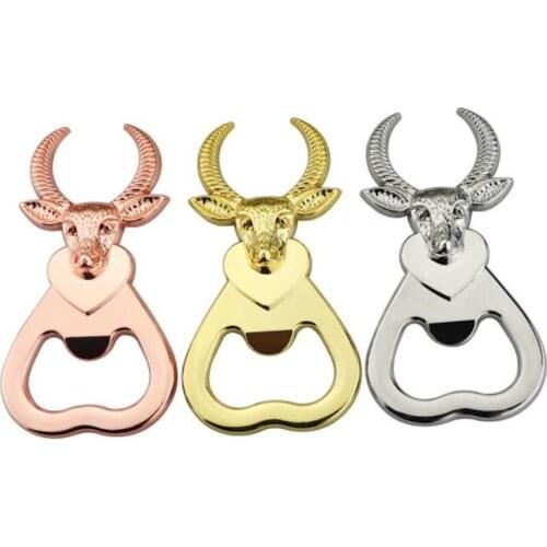 100pcs Creative Cow Bull Head Shape Bottle Opener Multifunction Fridge Magnets Beer Metal Openers