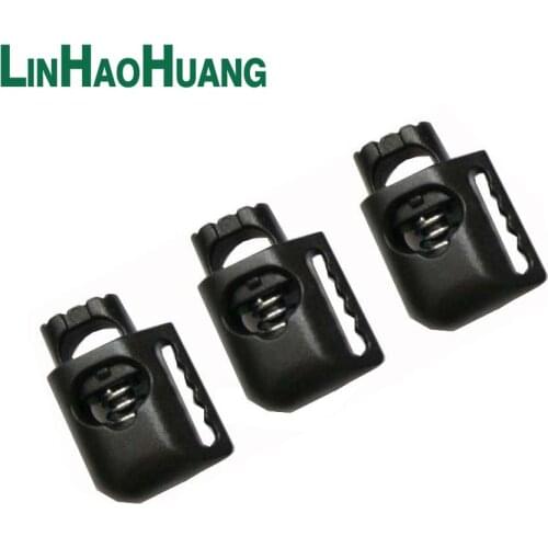 100pcs/lot black plastic ball cord lock toggles plastic spring stoppers for 1cm strips 7mm cord free shipping 2016081702